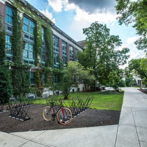 bike racks outside the school