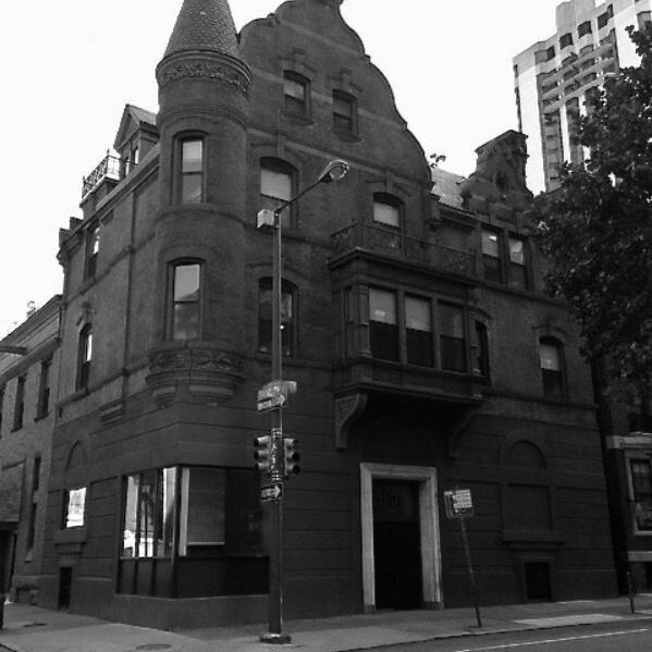 black and white image photo of Philadelphia building